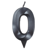 Свеча -цифра "0" Грань черный жемчуг 1502-6575