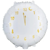 Фольгированный шар "Часы новогодние White" 1202-3944