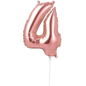 Фольгированный шар-цифра "4" Rose Gold 1206-1215