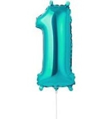 Фольгированный шар-цифра "1" Turquoise 1206-1222