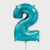 Фольгированный шар-цифра "2" Turquoise 1206-1223