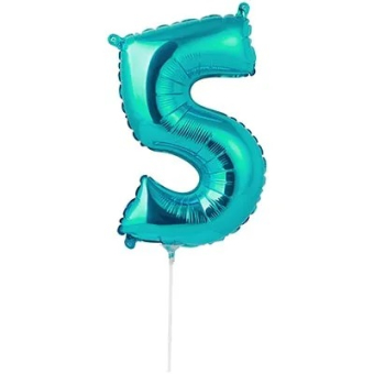 Фольгированный шар-цифра "5" Turquoise 1206-1226