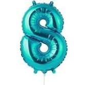 Фольгированный шар-цифра "8" Turquoise 1206-1229