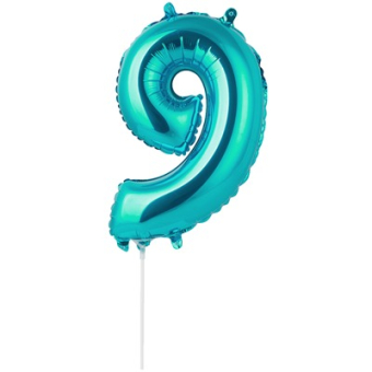 Фольгированный шар-цифра "9" Turquoise 1206-1230