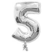 Фольгированный цифра "5" Silver 1207-0261