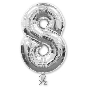 Фольгированный цифра "8" Silver 1207-0267