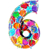 Фольгированный цифра "6" Шары 1207-2094