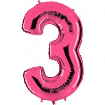 Фольгированный цифра "3" Pink 1207-2181