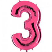Фольгированный цифра "3" Pink 1207-2181