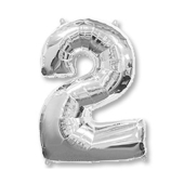 Фольгированный цифра "2" Silver 1207-3064