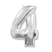 Фольгированный цифра "4" Silver 1207-3066
