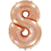 Фольгированный цифра "8" Rose Gold 1207-3260
