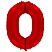 Фольгированный цифра "0" Red 1207-4183