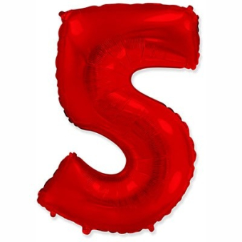 Фольгированный цифра "5" Red 1207-4188