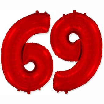 Фольгированный цифра "6/9" Red 1207-4189