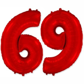 Фольгированный цифра "6/9" Red 1207-4189