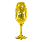 Фольгированный шар "Бокал CHEERS Gold" 1207-4382