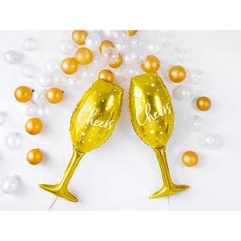 Фольгированный шар "Бокал CHEERS Gold" 1207-4382