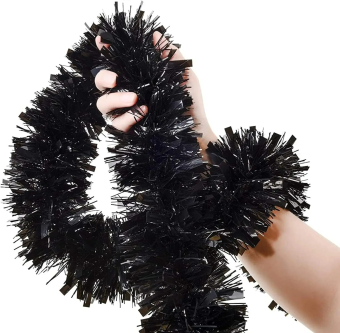 Новогодняя мишура "Чёрная" арт.5-180-10-ЧёрГл