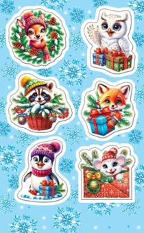 Наклейки "Новогодние" 0-11-5242 Наклейки "Новогодние" 0-11-5242