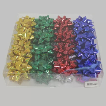 Подарочный бант-звезда в ассортименте "JUMBO №4 Голография" арт.53509