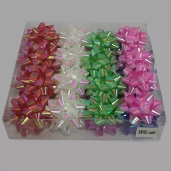 Подарочный бант-звезда в ассортименте "JUMBO №4 перламутр" арт.53506