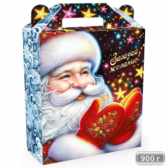 Новогодняя коробка для конфет и подарков "Загадай желание" 014.404