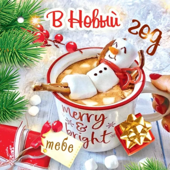 Мини-открытка/Бирка для подарка "В Новый год. Тебе" 5.0001749