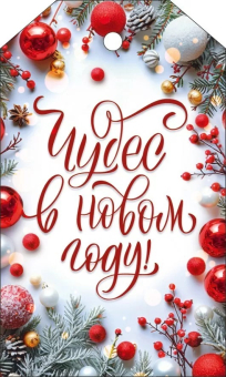 Мини-открытка/Бирка для подарка "Чудес в Новом Году" 12.026