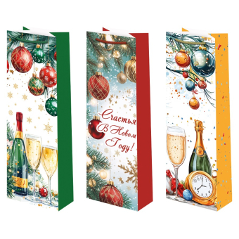 Бумажные подарочные пакеты "Новогодние" Ч54939