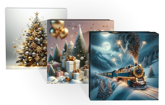 Набор подарочных коробок КВАДРАТ 3в1 "Новогодний микс" Д10103К.373