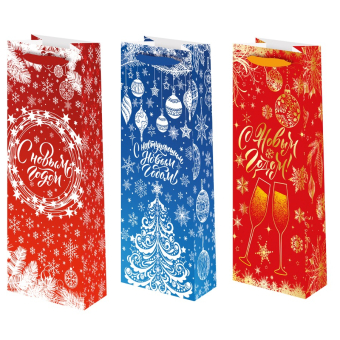 Бумажные подарочные пакеты "Новогодние" Ч53565