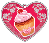 Открытка-сердечко "Пирожное" М-13462