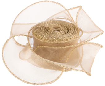 Тканная лента из органзы "Золотая кайма" 6233851