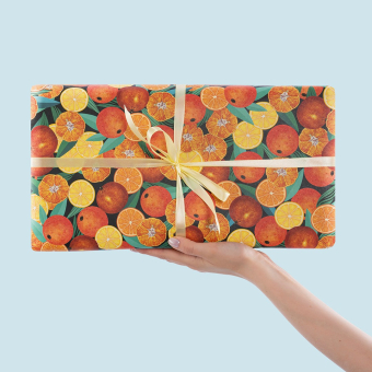 Упаковочная бумага в рулоне "Мандаринки" 2050946/1