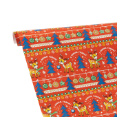 Упаковочная бумага в рулоне "Оленята. Красный" 8810865