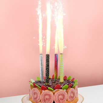 Свечи для торта "Фонтан Зигзаги, Сияющая иллюзия, Голография" ВВ003/3