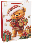 Бумажные подарочные пакеты "Новогодний мишка, Дизайн №2" 6233889