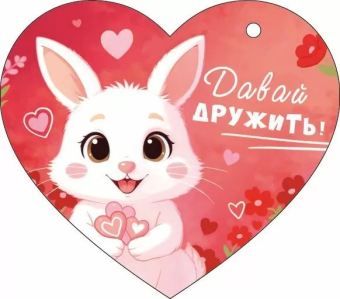Открытка-сердечко "Давай дружить" 72.859