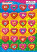 Наклейки с глиттером "Сердечки" НБСЕ-030 Наклейки с глиттером "Сердечки" НБСЕ-030