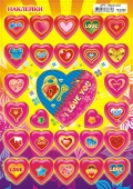 Наклейки с глиттером "Сердечки" НБСЕ-032 Наклейки с глиттером "Сердечки" НБСЕ-032