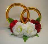 Кольца с цветами на крышу (Красный-Белый) Кл04-01-0603 Кольца с цветами на крышу (Красный-Белый) Кл04-01-0603