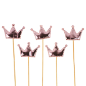 Пики для канапе или топперы "Короны. Розовый. Металлик" 6232383 Пики для канапе или топперы "Короны. Розовый. Металлик" 6232383