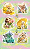 Наклейка "Собачки в цветах" 0-11-780 Наклейка "Собачки в цветах" 0-11-780