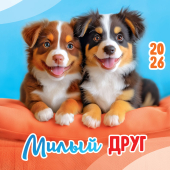 БОЛЬШОЙ перекидной настенный календарь на скрепке на 2026 год "Собаки. Милый друг" БПК-26-025 (без упаковки) БОЛЬШОЙ перекидной настенный календарь на скрепке на 2026 год "Собаки. Милый друг" БПК-26-025 (без упаковки)