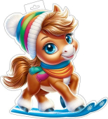 Вырубной плакат с символом года "Лошадь" 0-35-5050 Вырубной плакат с символом года "Лошадь" 0-35-5050