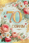 Открытка "С Юбилеем 70" 5.0001755 Открытка "С Юбилеем 70" 5.0001755